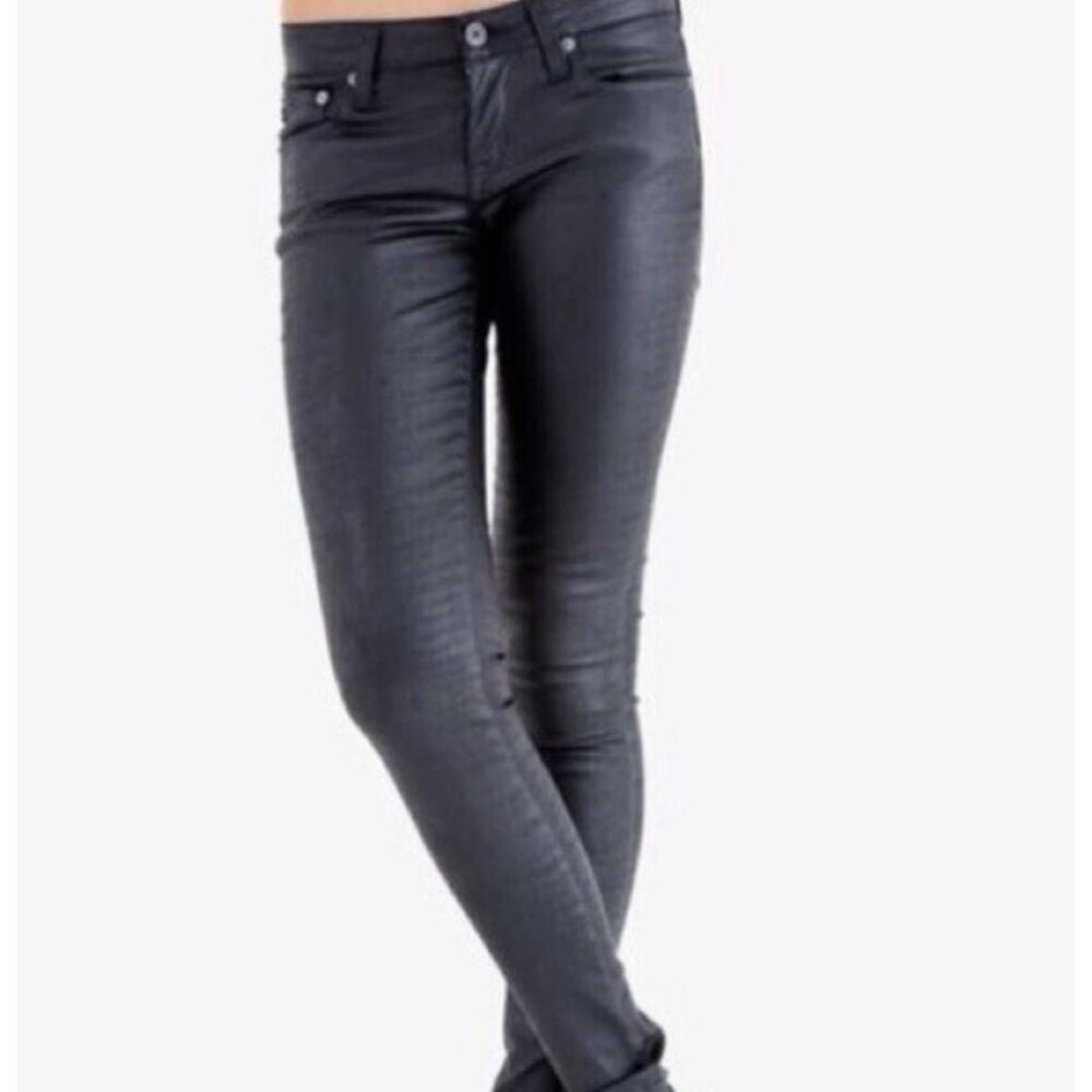 Big Star Envy Cigarette Jeans Women's 25 Skinny Shiny Wax Coated Night Out Rock